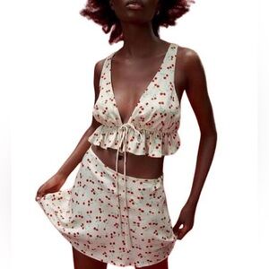 Zara Cherry Print Top - Size XS